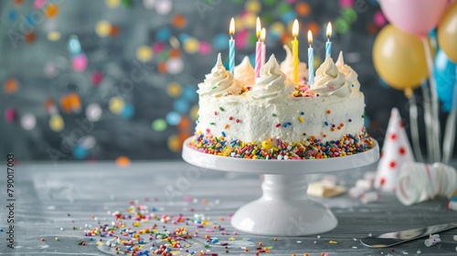 Birthday Cake on White Plate