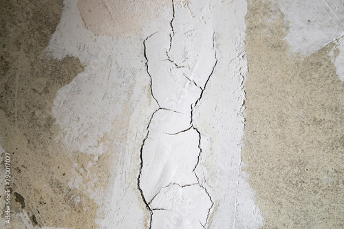 The plaster with cracked wall background