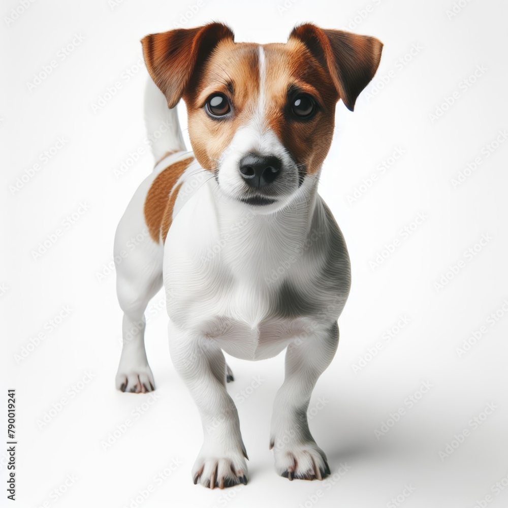 Image of isolated Jack Russell against pure white background, ideal for presentations
