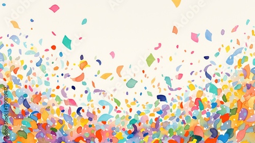 An eye catching watercolor background splattered with a rainbow of colors resembling confetti vibrant dots of watercolor on a crisp white canvas and playful wavy stripes adorned with tiny d