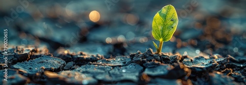 Small Green Plant Sprouting From Ground