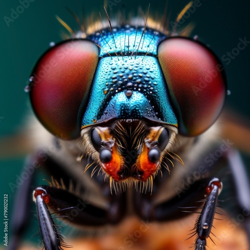 Extreme Close-up insect photograph blue fly © Pixel Palette