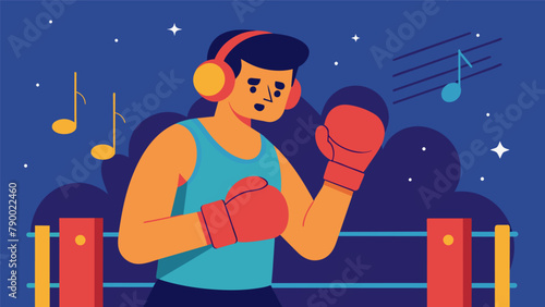 Before entering the ring a boxer listens to their favorite pumpup song using music as a mood regulator to get into the right mentality.