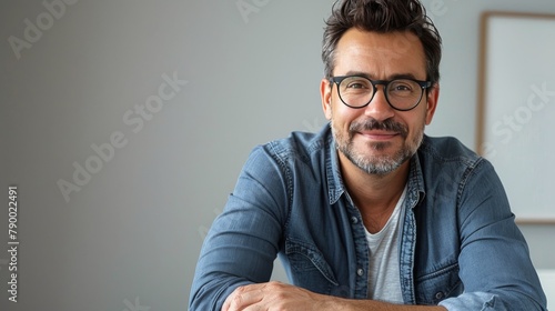 Man Sitting in Chair With Crossed Legs