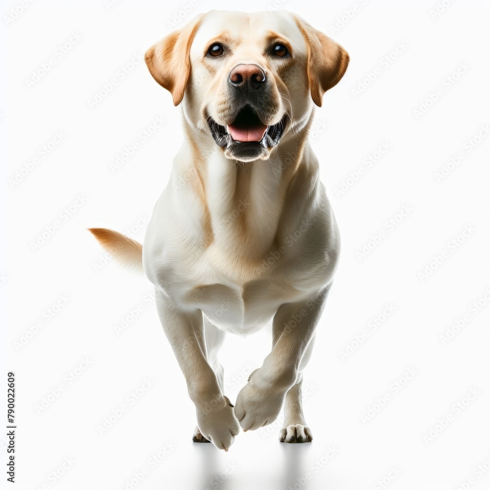 Image of isolated Labrador against pure white background, ideal for presentations
