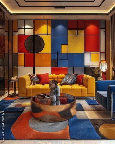 Brightly Colored Living Room With Modern Furniture