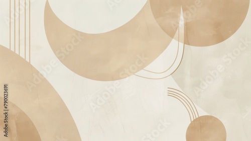 Beige Wallpaper With Circles and Lines