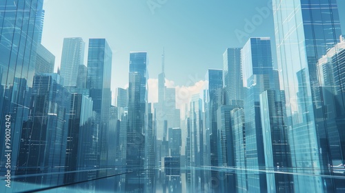 Futuristic City With Skyscrapers and Body of Water