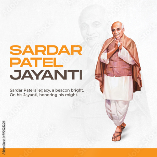 An illustration honoring Sardar Patel Jayanti, featuring Sardar Patel. Celebrating the legacy and contributions of this prominent Indian leader.