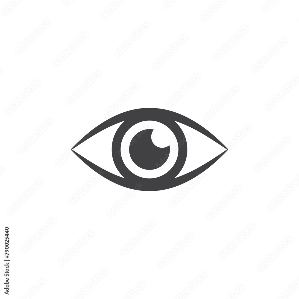 Naklejka premium Human eye icon in flat style. Eyeball vector illustration on isolated background. Vision sign business concept.