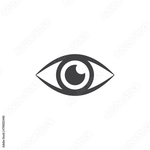 Human eye icon in flat style. Eyeball vector illustration on isolated background. Vision sign business concept.