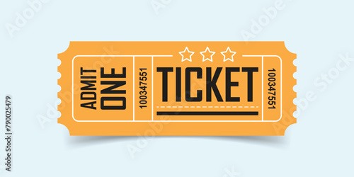 Ticket icon in flat style. Coupon vector illustration on isolated background. Voucher sign business concept.