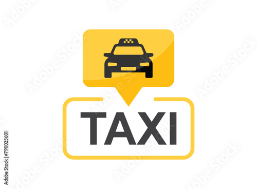 Taxi service icon in flat style. Cab vector illustration on isolated background. Delivery company sign business concept.