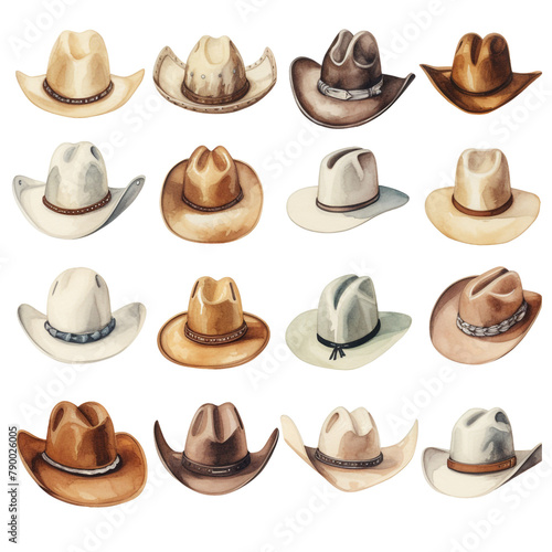 set of women's cowboy hats сreated with Generative Ai