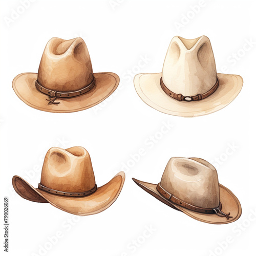 set of women's cowboy hats сreated with Generative Ai