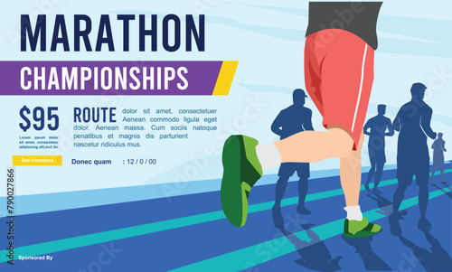 Great and unique vector editable marathon poster background design for your marathon championship event	