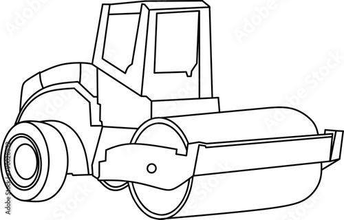 Buldozer line art for coloring book page