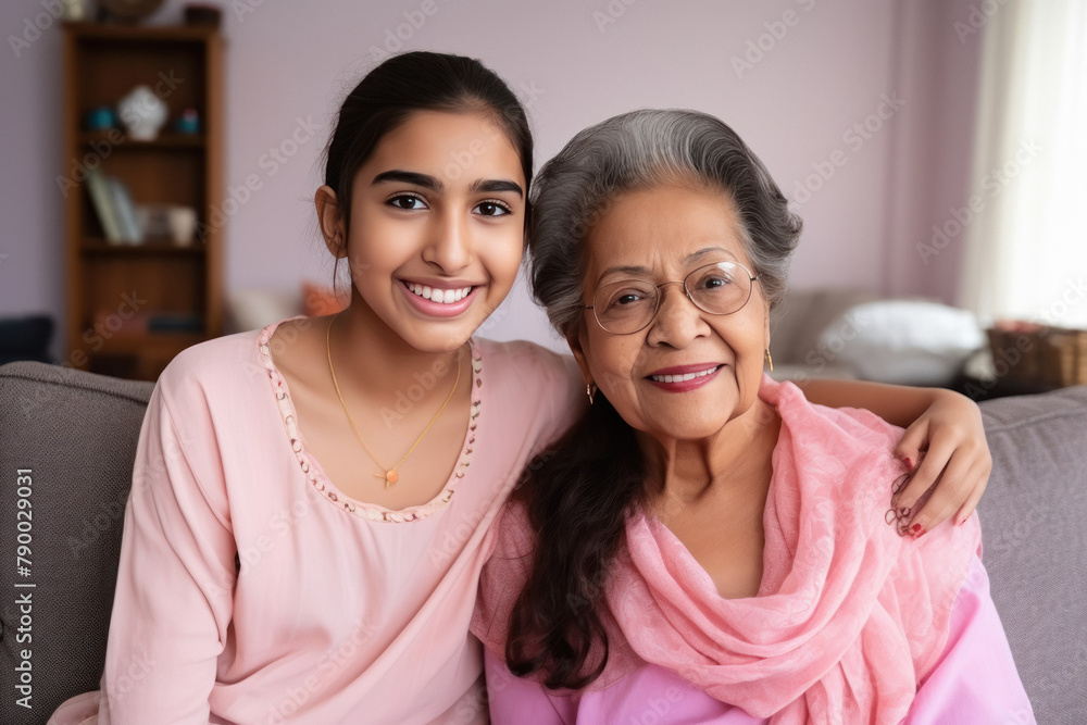 indian senior woman spending time with grand daughter indian senior woman spending time with grand daughter