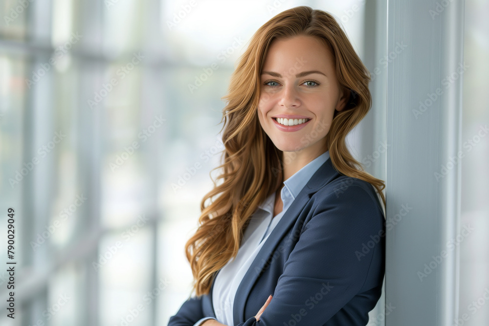 Radiant Professional Woman in Corporate Setting: A Symbol of Leadership and Positivity Radiant Professional Woman in Corporate Setting: A Symbol of Leadership and Positivity