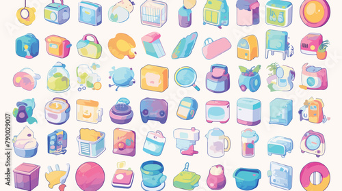 180 trendy gradient vector thin line icons set of h