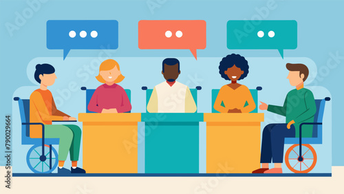 A panel discussion featuring individuals with disabilities sharing their personal experiences and perspectives aimed at educating and raising