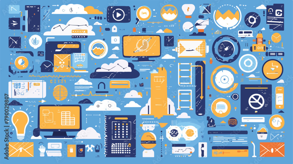 180 vector complex flat icons concept symbols of se Stock Vector ...