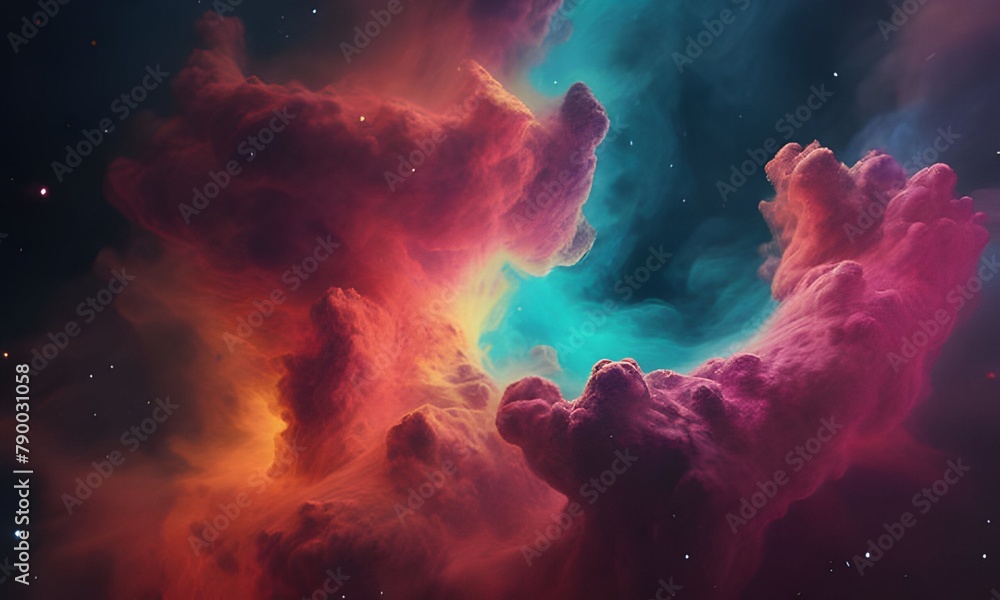 Fototapeta premium Nebula clouds in vibrant cosmic hues