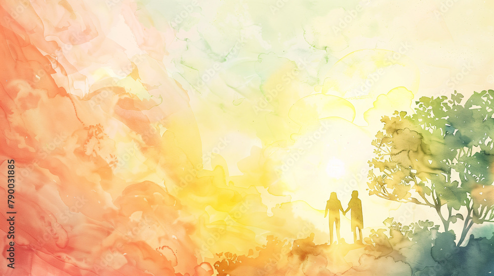 Adam and Eve in the garden of eden concept Stock Illustration | Adobe Stock