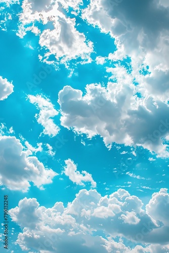 a clear, cloudy sky, real style 