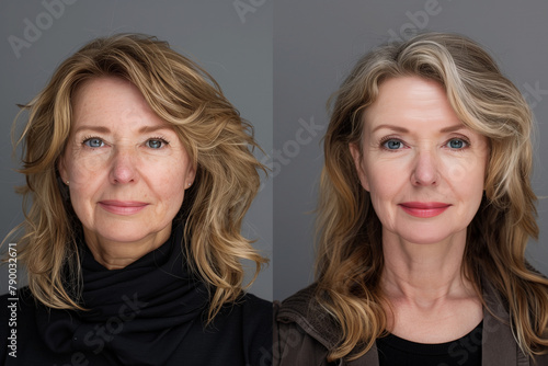 Professional photograph capturing the transformational process of botox application photo