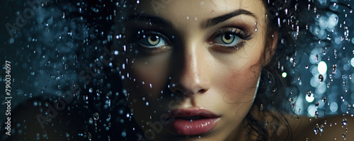 portrait of a woman in the rain © iwaart