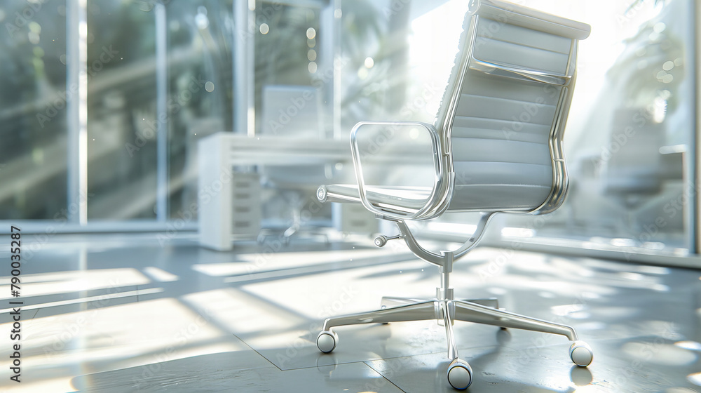 Modern Office Space with White Chairs and Clean Design, Empty Business Environment, Sleek Professional Interior Modern Office Space with White Chairs and Clean Design, Empty Business Environment, Sleek Professional Interior