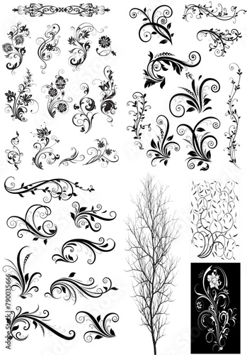 vector decorative tree flower