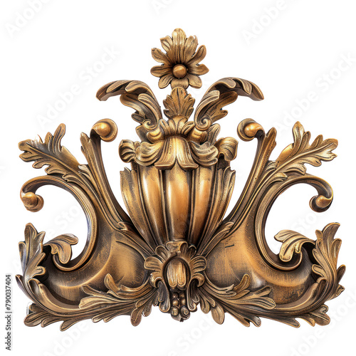 Crown of Baroque Art isolated on transparent png.