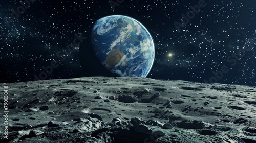 月面から見た地球 