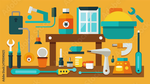A variety of tools and supplies laid out on a table at a repair café ready to be used to fix anything from jewelry to furniture.