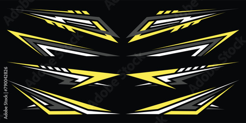 Sport car decal stripes. Speed lines, Sports stripes, racing tuning strips and car sticker vector set. Vector illustration