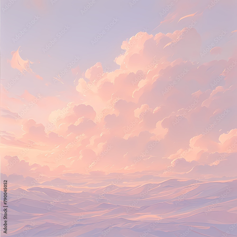 Ethereal Dawn: A Soothing Sky Transformation Over Majestic Mountains and Pastoral Fields