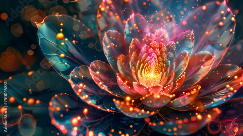 Glowing Lotus flower,generative ai photo