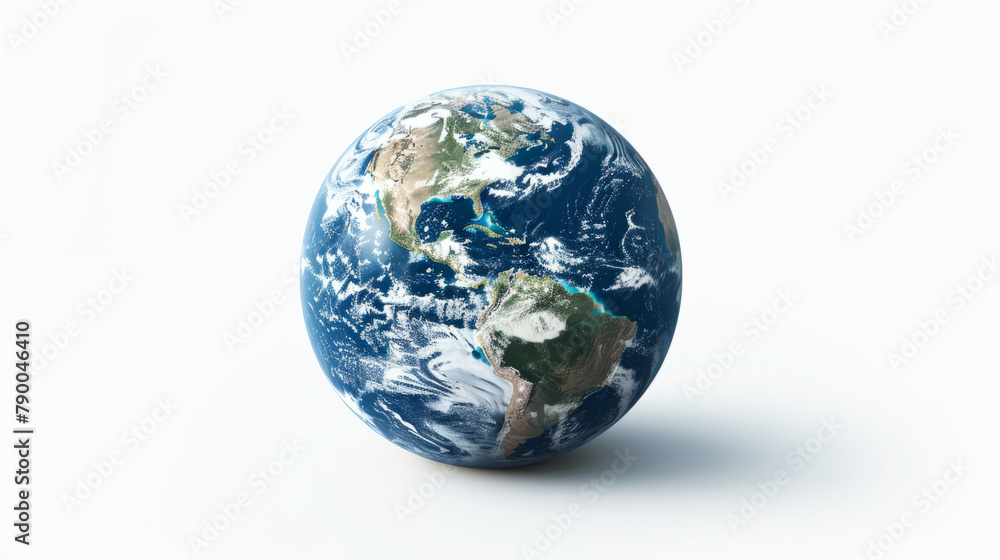 Planet Earth on White Background