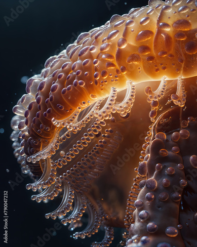 Extreme macro shot of jellyfish epidermis texture