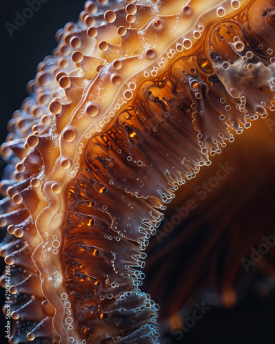 Extreme macro shot of jellyfish epidermis texture