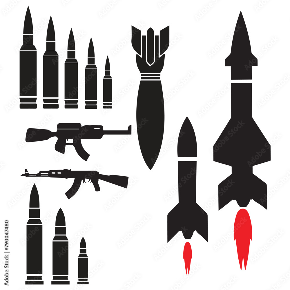 Fototapeta premium missile and rocket icon vector illustration