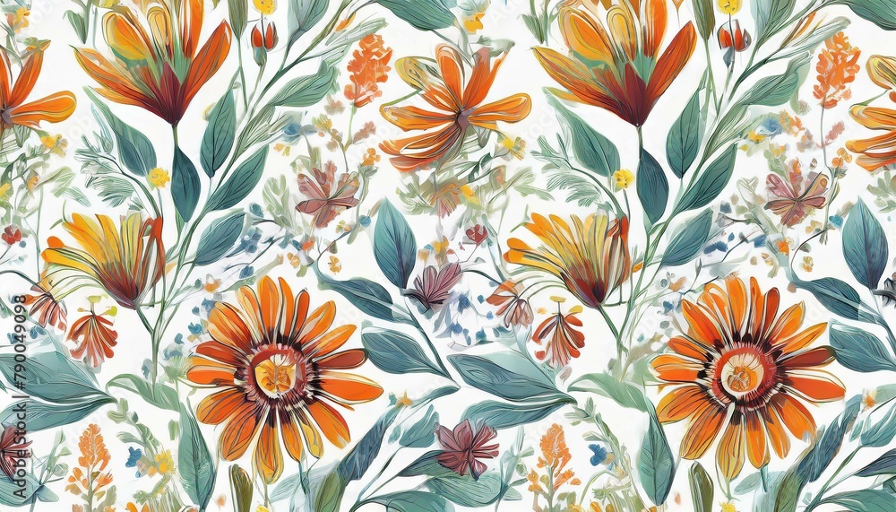 Blumen Muster auf weißen Hintergrund Blumen Muster auf weißen Hintergrund