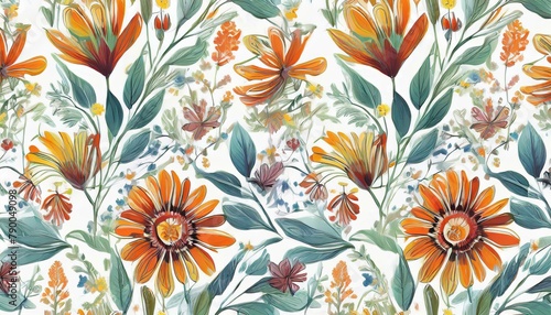 Blumen Muster auf wei  en Hintergrund