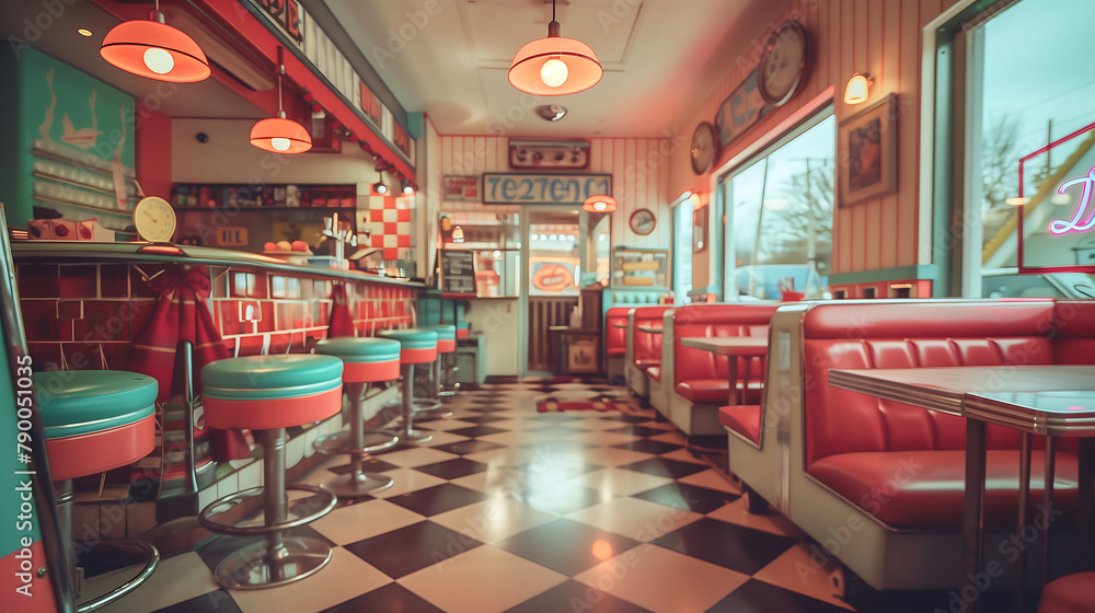 Intérieur de Diner Américain des Années 50

