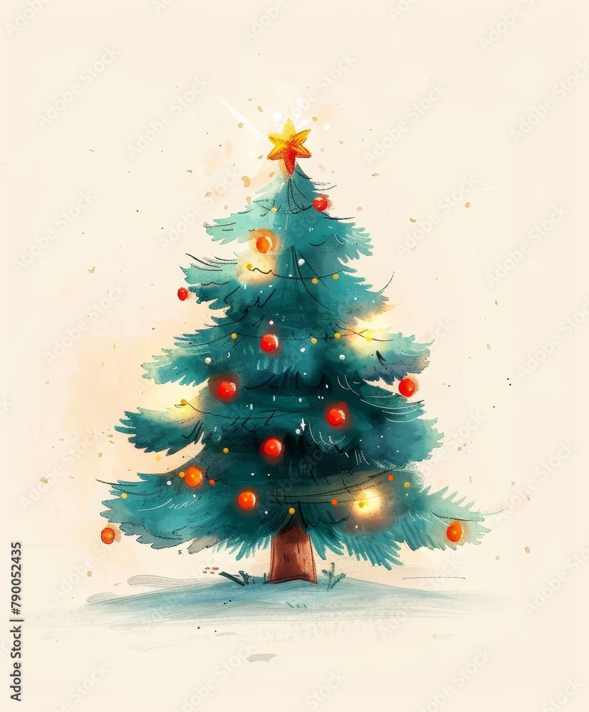 Christmas tree art illustration Christmas tree art illustration
