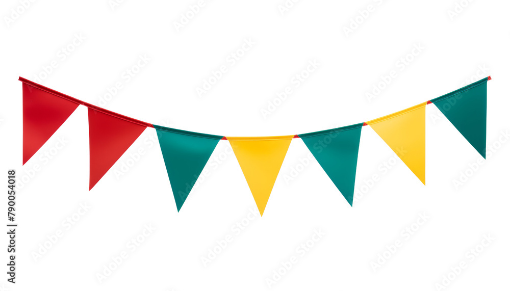 green yellow red party ribbon banner isolated on transparent background ...
