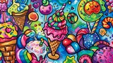 Vibrant Candy and Ice Cream Illustration
