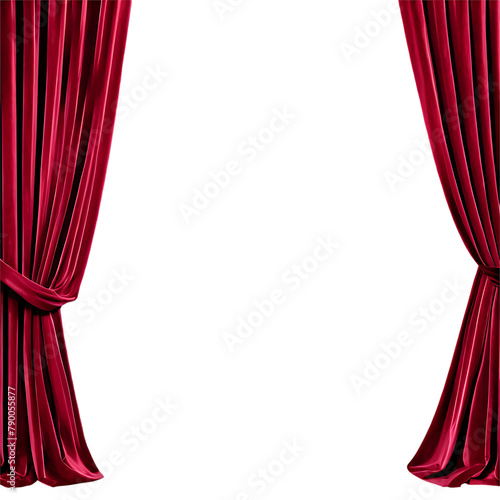 A luxurious velvet curtain in deep burgundy Transparent Background Images  photo